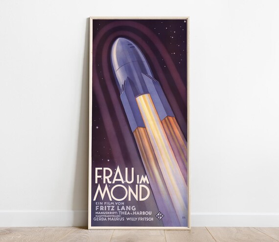 Fraum im Mond, Fritz Lang Movies, Woman in the Moon, Classic Movies, Retrofuturism Poster