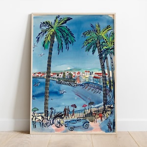 Nice, le Tournant de la Promenade des Anglais par Raoul Dufy - Art fauviste balnéaire, impression murale méditerranéenne