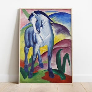 Blaues Pferd I, Franz Marc Kunst, Expressionistischer Kunstdruck, Künstlergruppe Der Blaue Reiter