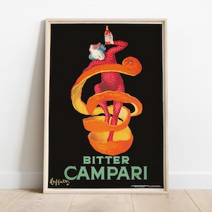 Bitter Campari, Vintage Werbeplakat, Leonetto Cappiello, professionell gedruckt