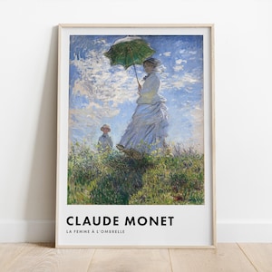 Claude Monet, Frau mit Sonnenschirm - Madame Monet und ihr Sohn, Wanddekor-Ideen, neues Wohngeschenk, Impressionismus