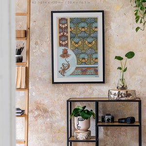 Maurice Pillard Verneuil, Courge 2, Art Nouvea Pattern, Flower Art Print, Wall Hangings image 3