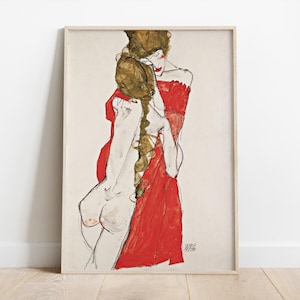 Egon Schiele Art, Madre e figlia, donne Stampa artistica, poster da parete della galleria