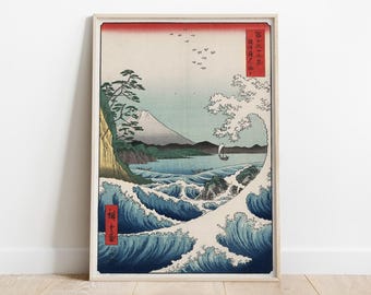 The Sea of Satta, Utagawa Hiroshige, Classic Japanese Prints, Ukiyo-e Poster