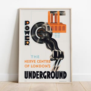 Edward McKnight Kauffer, London Transport Poster, Streamline Moderne Illustration, London Power Station