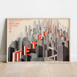 Manifesto del film Metropolis di Boris Bilinsky, Fritz Lang Movies, Classici tedeschi