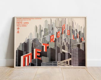Metropolis Movie Poster by Boris Bilinsky, Fritz Lang Movies, German Classics
