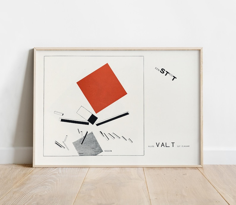 El Lissitzky, Suprematism, Abstract Wall Art, TWee kWA drA ten in 6 Konstrukties image 1