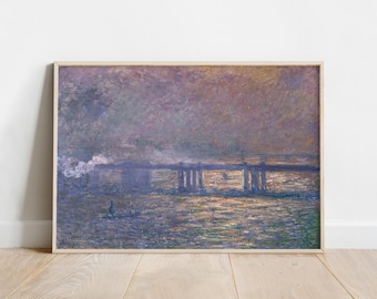 Charing Cross Bridge by Claude Monet, London Painting, Art Reproduction, Impressionism