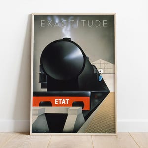Exactitude, 1920s Werbedruck, hochwertige Reproduktion, Art Deco Zug Poster