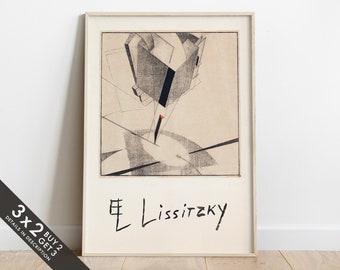 El Lissitzky Poster, Proun 5A, Wall Art Poster, Suprematist Art