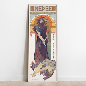 Medea de Alphonse Mucha, póster Art Nouveau, impresión artística alargada, tapices, impresión de bellas artes