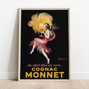 Cognac Monnet, póster impreso profesionalmente, Leonatto Cappiello, póster publicitario vintage
