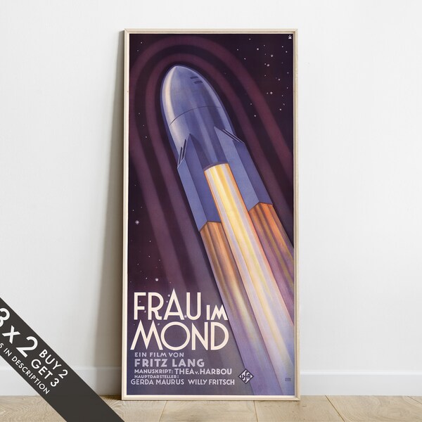 Fraum im Mond, Fritz Lang Movies, Woman in the Moon, Classic Movies, Retrofuturism Poster