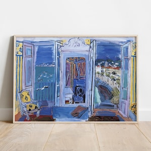 Window Opening on Nice by Raoul Dufy – French Riviera Art, Fauvist Landscape, Mediterranean Seaside Print