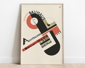 Staatliches Bauhaus Exhibition Poster, Joost Schmidt Art, Bauhaus Weimar, 1920s Poster Print