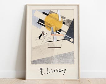 El Lissitzky Art Print Reproduction, Proun 7A, Suprematist Art Print, Office Wall Hangings