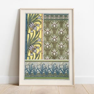 Iris van Maurice Pillard Verneuil, botanische wanddecoratie, art nouveau-poster, plantenkaart