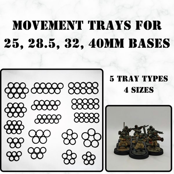 Kartenhalter für Tabletop-Wargaming - 25, 28.5, 32, 40mm Größe - Warhammer 40.000, Age ofrücken