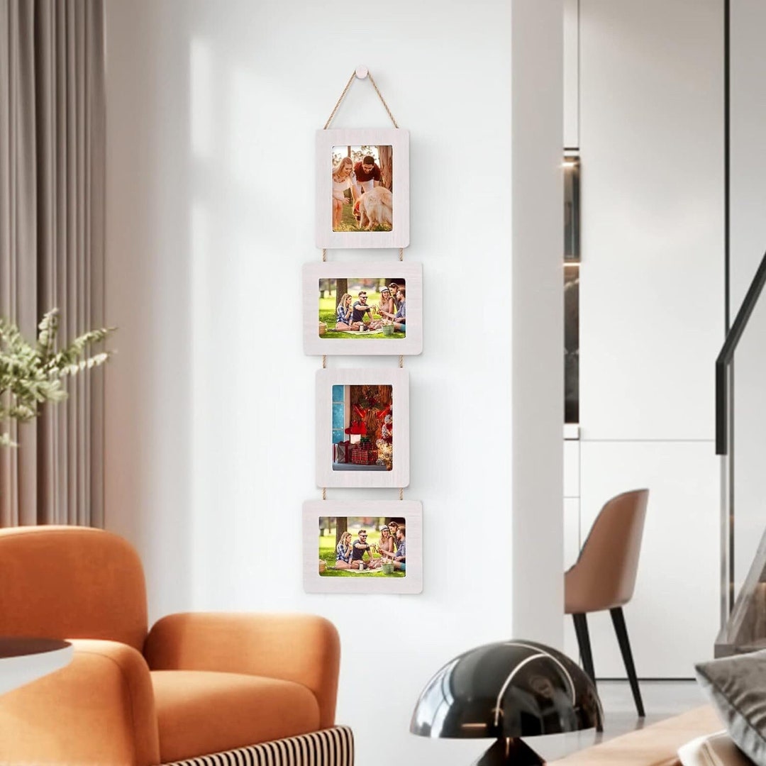 Set of 4 Wooden Hanging Picture Frames Family Picture Frame Etsy