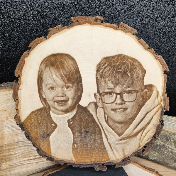 Baumscheibe mit Foto, Portrait, personalisiert, Holz