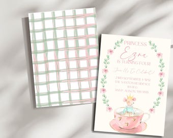 Editable Princess Mouse Invite, Vintage Mouse Invitation, Princess Birthday E-Vite, Girl Mouse Party Decor, Instant Download Invitation