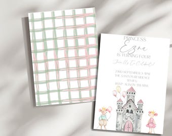 Editable Princess Mouse Invite, Vintage Mouse Invitation, Princess Birthday E-Vite, Girl Mouse Party Decor, Instant Download Invitation