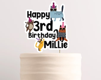 Adorno para tarta de gato imprimible, decoración para tarta de fiesta de gatitos, decoración con forma de pata de mascota, decoración personalizada, adornos para cupcakes de gato, adorno para tarta de gatito