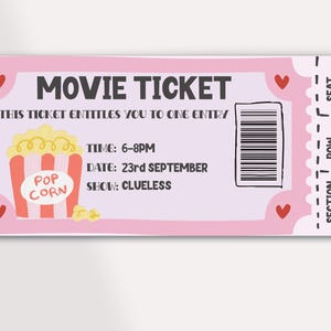 Movie Night Ticket Bum Bow