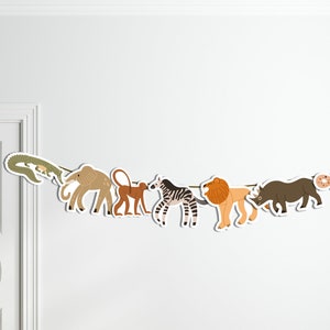 Safari Animal Banner Jungle Animal Garland Zoo animal Bunting Wild One Party Decor First Birthday Decor Safari Party Decor Wild Animal Decor