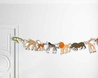 Safari Animal Banner Jungle Animal Garland Zoo animal Bunting Wild One Party Decor First Birthday Decor Safari Party Decor Wild Animal Decor