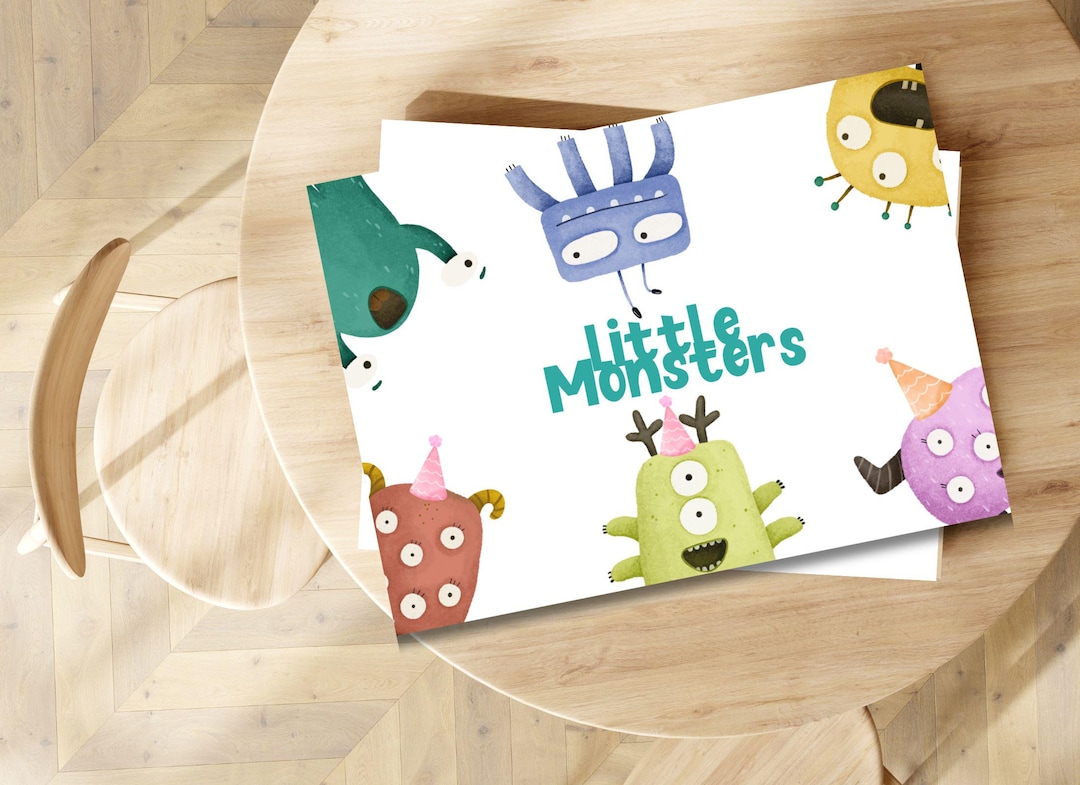 Editable Monster Placemat Little Monsters Paper Placemat Monster ...