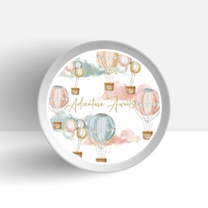 Mongolfiere MODIFICABILI Up Away Genere Neutro Piastra Inserisci Topper Compleanno Festa Decor Download immediato Bambini a tema digitale stampabile