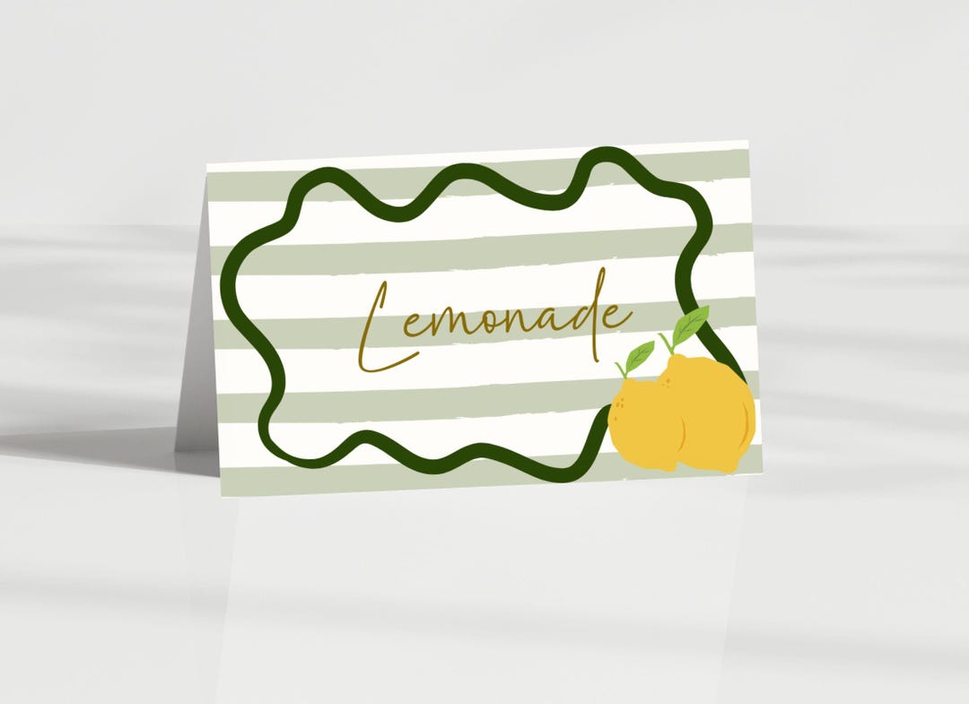 Editable Lemon Food Label, La Dolce Vita Decor, Citrus Food Label ...