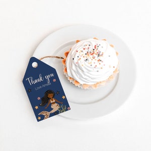 EDITABLE Mermaid Under The Sea Ocean Thank You Tag Favour Label Birthday Party Decor Instant Download Kids  Themed Printable Digital