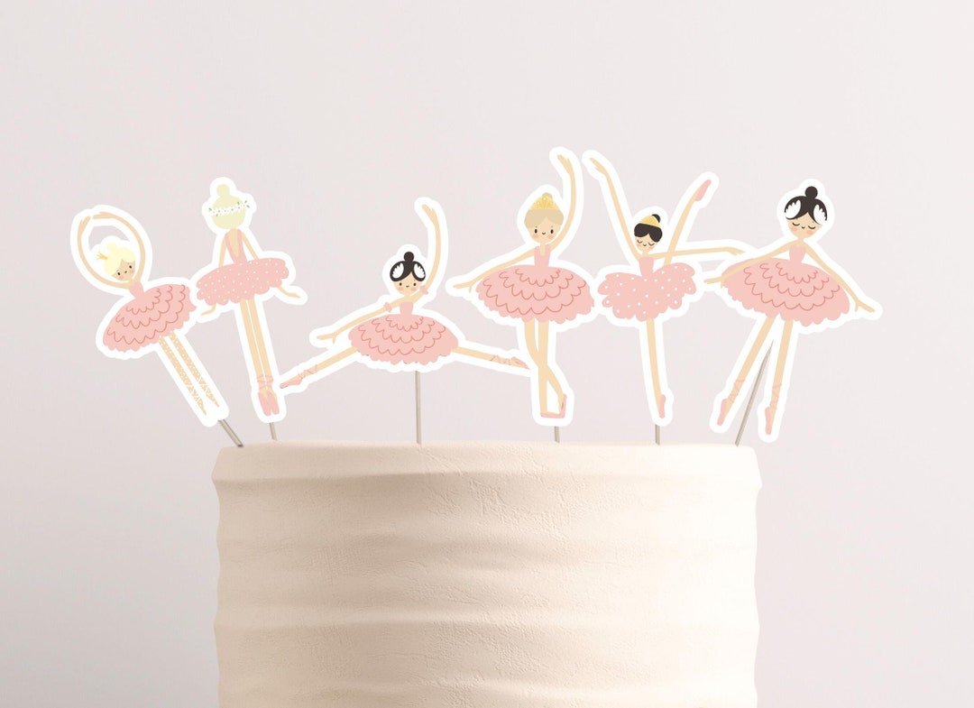PRINTABLE Ballerina Cake Toppers, Ballet Dancer Cake Toppers , Modern — free download