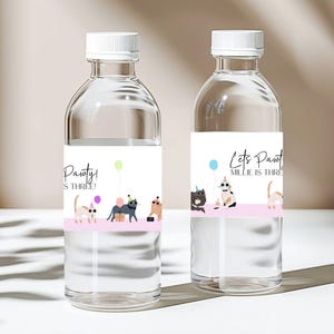 Editable Cat Water Labels, Kitten Party Cup Labels, Pet Pawty , Instant Download Decor, Cat Party Bottle Labels