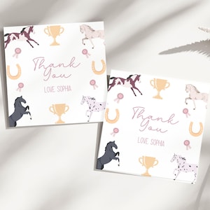 Bearbeitbare Pferd Favor Tags, Pony Danke Tags, Reiter Geburtstag Dekor, Sofortiger Download, Cowgirl Party Dekor, Rodeo Geburtstag Aufkleber