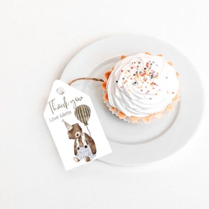 EDITABLE Vintage Style Teddy Bear Toys Neutral Thank You Tag Favour Label Baby Shower Decor Instant Download Personalised Printable