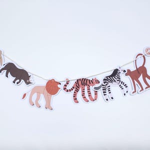 Safari Animal Banner Jungle Animal Garland Zoo animal Bunting Wild One Party Decor First Birthday Decor Safari Party Decor Wild Animal Decor