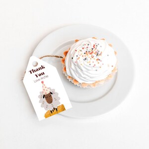 EDITABLE Farm Animals Birthday, Barn Thank You Tag Favour Label Birthday Party Decor Instant Download Kids  Themed Printable Digital