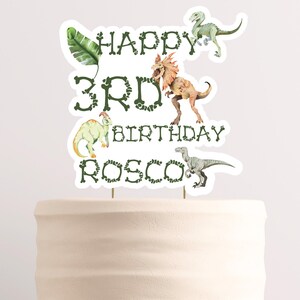 Custom Dinosaur Cake Topper, Printable Dino Birthday Party, Personalized Jurassic Cake Topper, Custom Dino Cake Topper, Jurassic Party Decor
