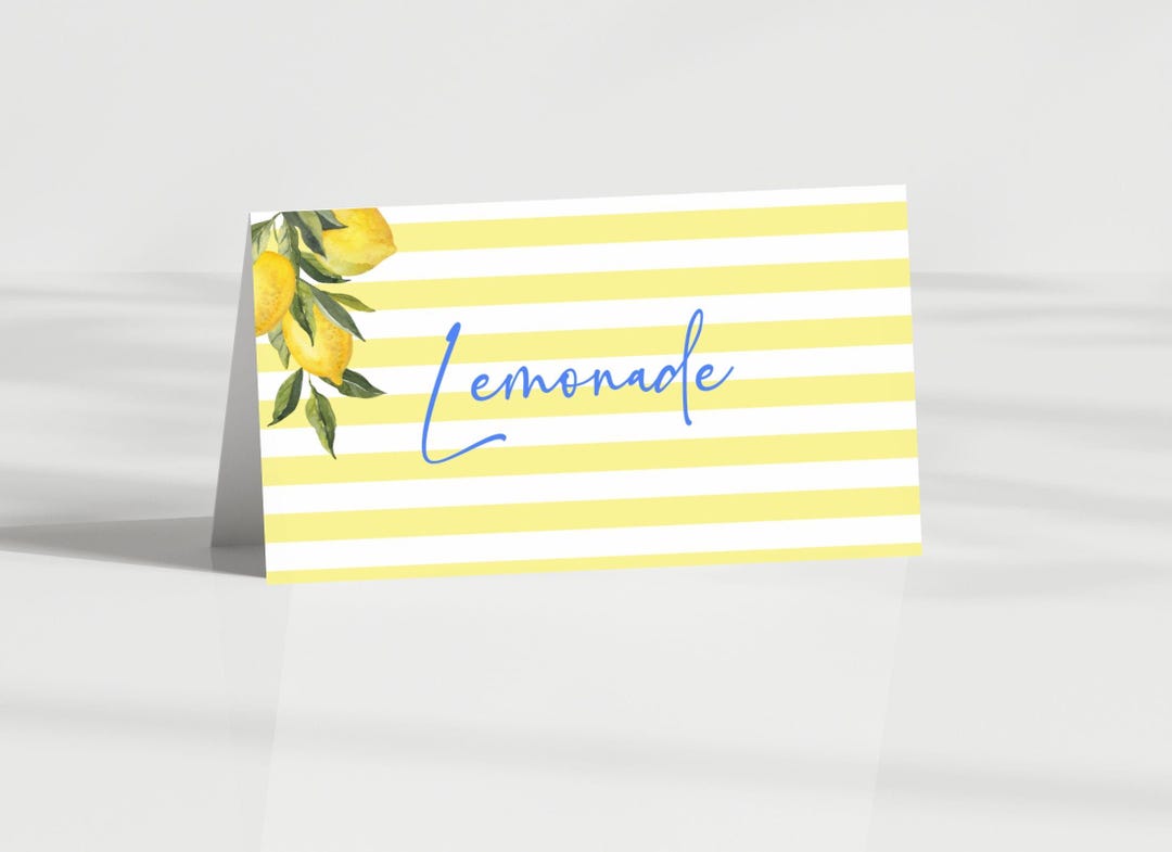 Editable Lemon Food Label, La Dolce Vita Food Tent, Citrus Decor, Fruit ...