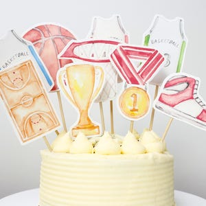 Décorations de gâteau de basket-ball, décorations de cupcakes sportifs, décorations de gâteau d'anniversaire balle, décorations de gâteau basket-ball, décorations de fête d'anniversaire de garçons