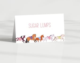 Editable Horse Food Labels , Pony Food Tents, Equestrian Birthday Decor, Instant Download, Cowgirl Party Decor, Pony Birthday Food Labels