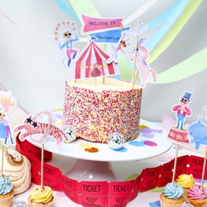 Circustaarttoppers Dieren Taarttoppers Beste show Cupcake Toppers Verjaardagsfeestje Decoraties Carnaval Taarttoppers