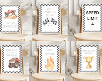 Editable Monster Truck Party Signs: Truck Smash Decor (Digital Download)