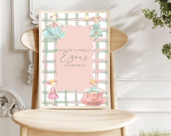 Editable Mouse Party Sign, Vintage Mouse Welcome Sign, Princess Mouse Party Sign, Girl Mouse Party Decor, Instant Download Welcome Sign
