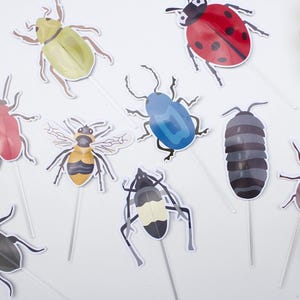 Insectentaarttoppers, griezelige crawlie-cupcaketoppers, insectenverjaardagstaarttoppers, kleine beestjes caketoppers, decoraties voor verjaardagsfeestjes
