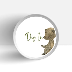 EDITABLE Woodland Forest Animals Bears Picnic Plate Insert Topper Birthday Party Decor Instant Download Kids  Themed Printable Digital Label